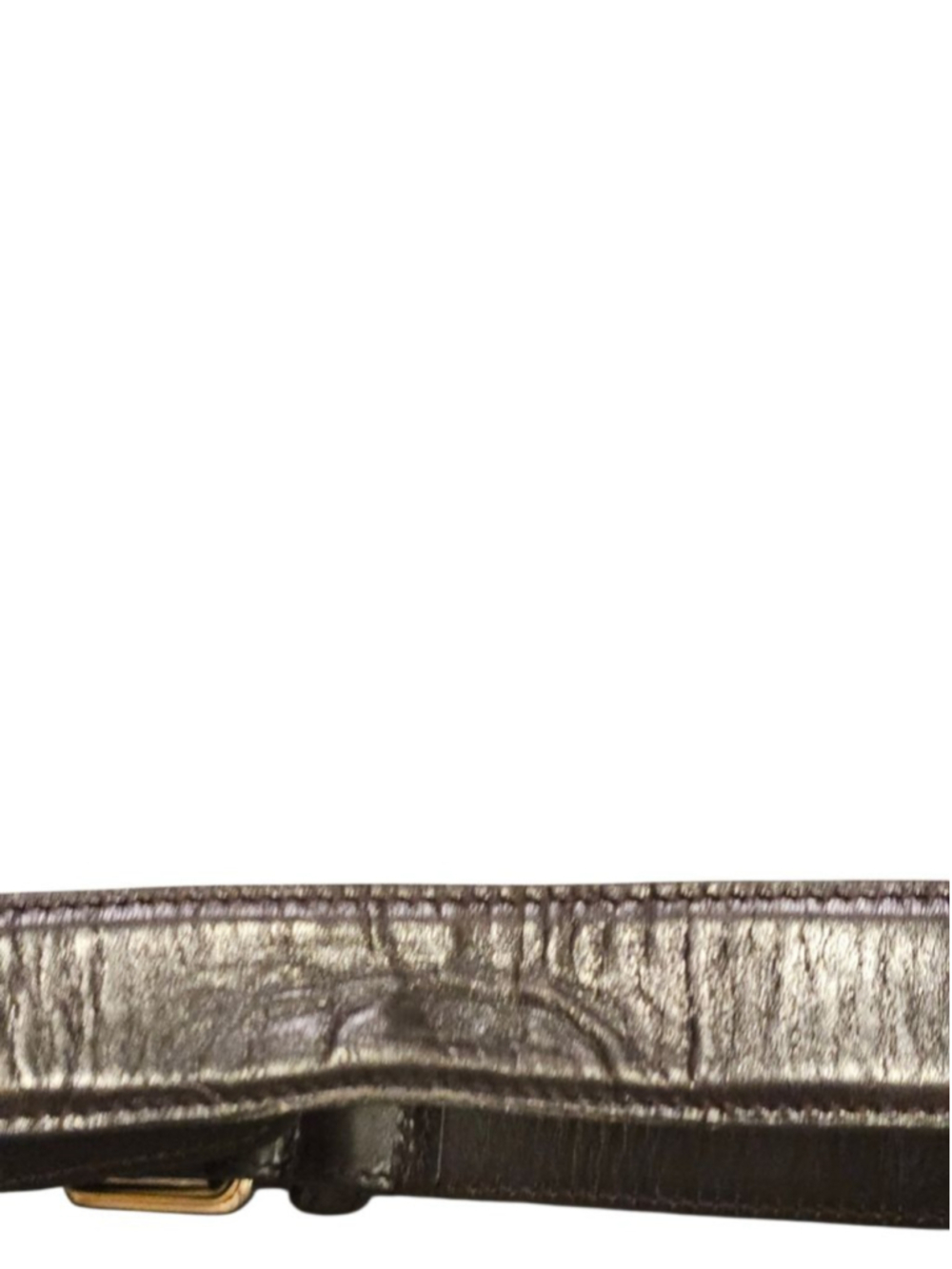 Gucci Brown Leather Belt with Gold Buckle, Size 34 - Picture 10 of 16